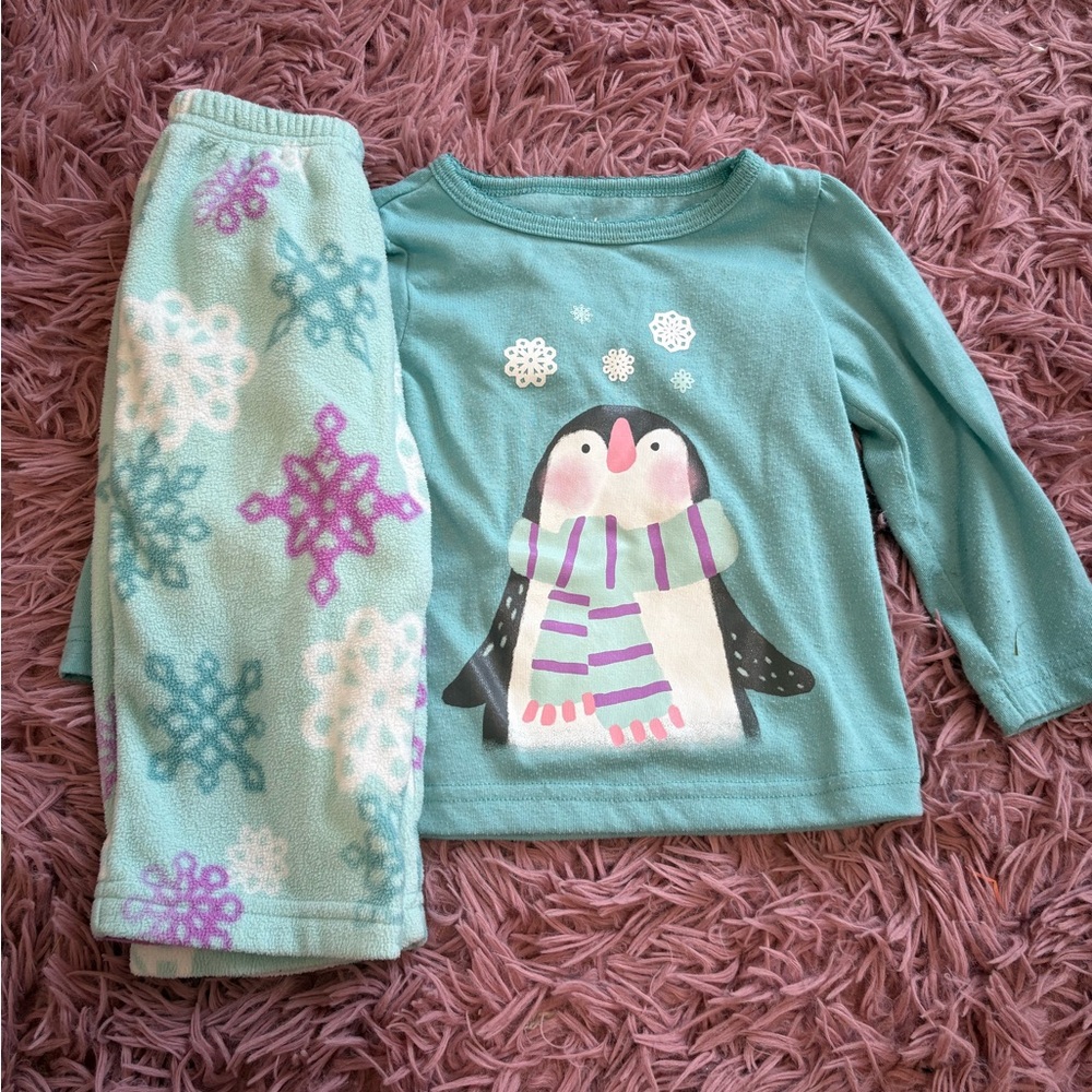 Carter's Blue and Purple Pajama Set Cozy Winter Design